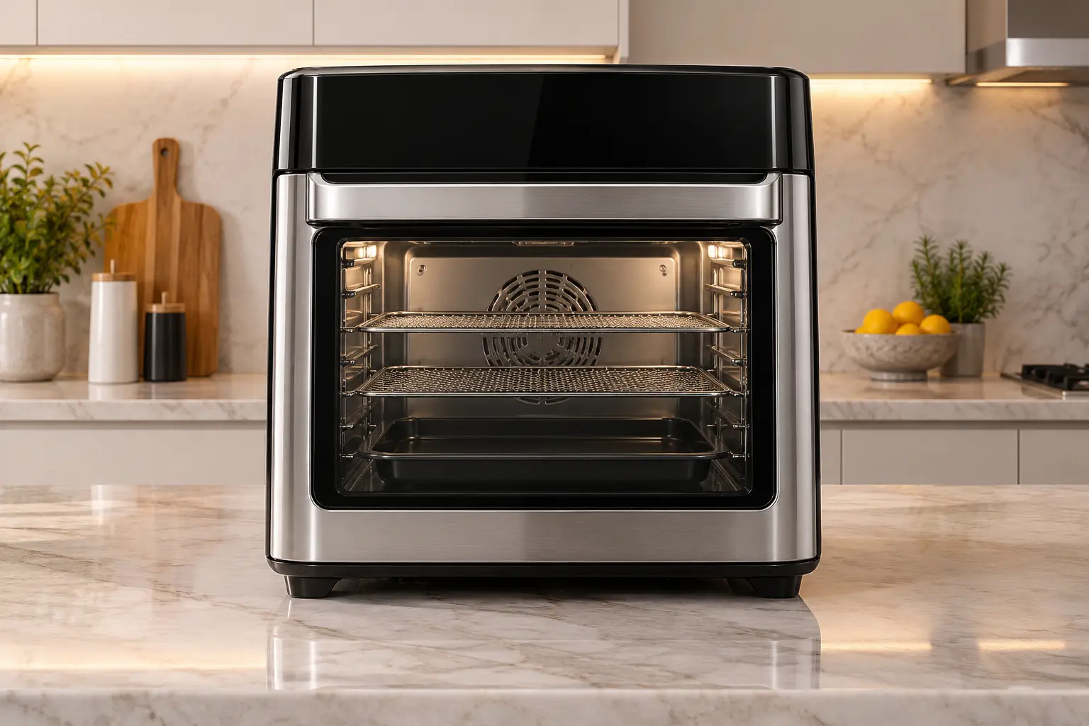 Air Fryer Oven moderna com porta de vidro